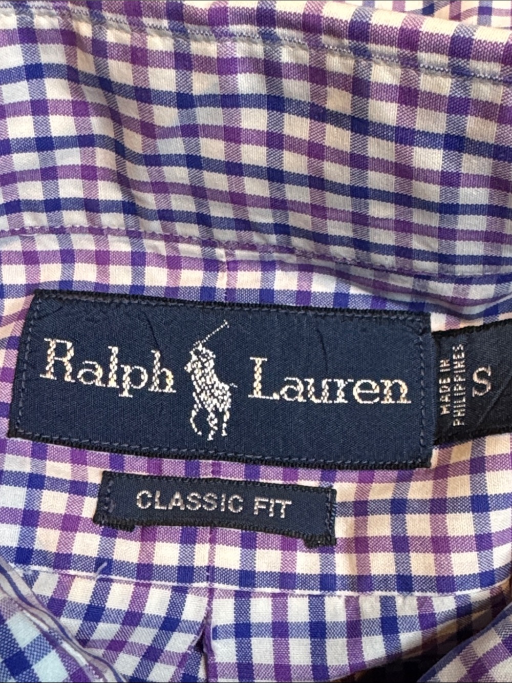 Polo by Ralph Lauren Men’s Navy and White Gingham Button-Down Shirt - Picture 8 of 9